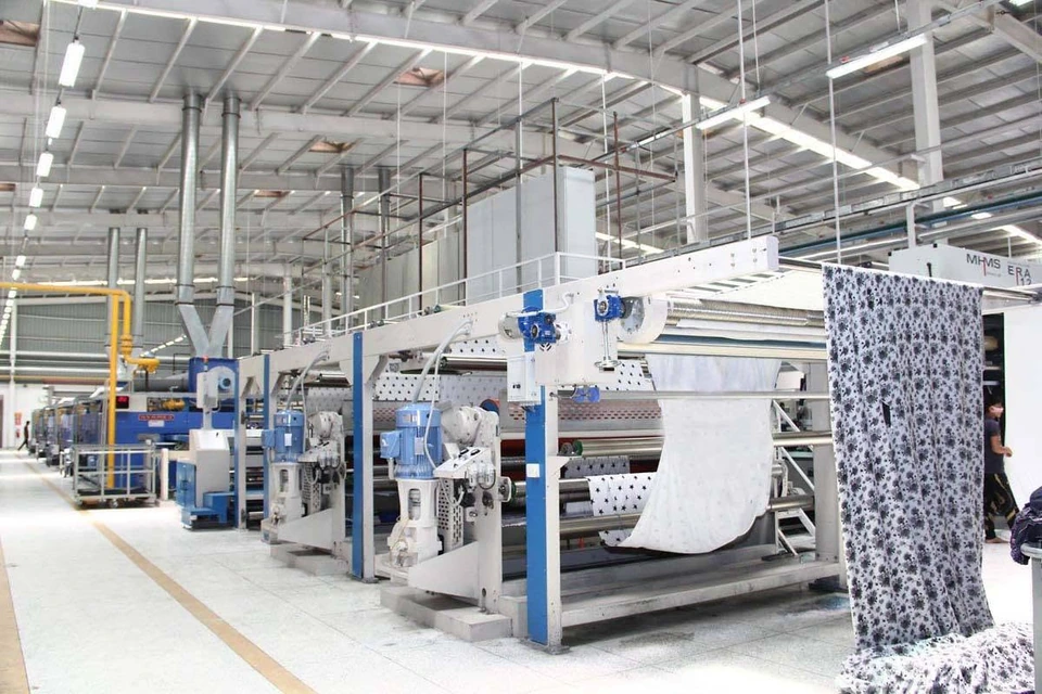 Rotary fabric printing in progress